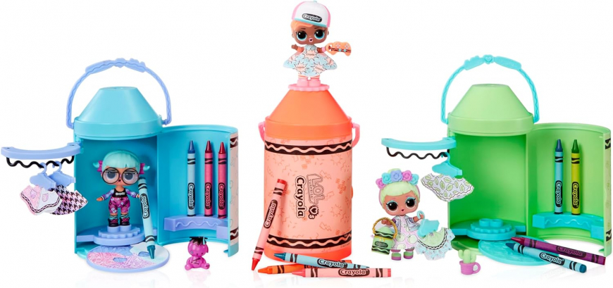 LOL Surprise Loves Crayola Color Me Studio dolls