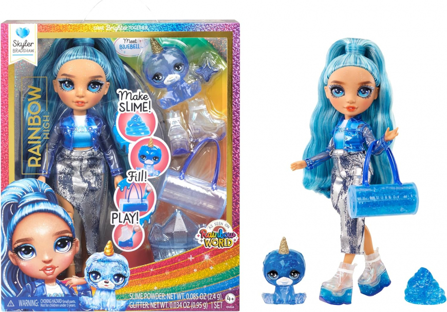Rainbow High Skyler doll with Slime Kit & Pet