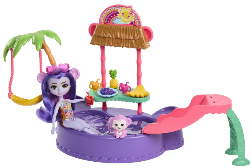 Enchantimals Sunshine Beach Monkey Splash Pool playset with doll