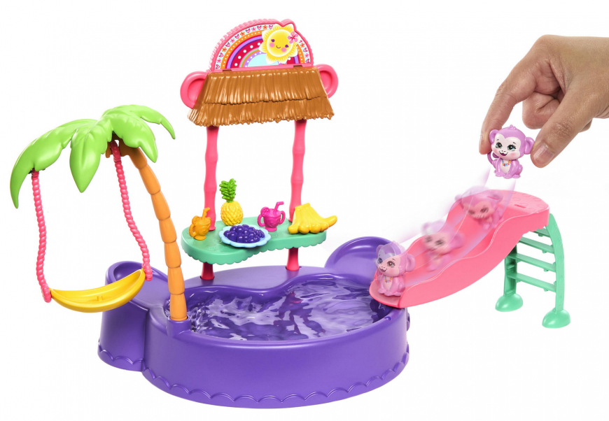 Enchantimals Sunshine Beach Monkey Splash Pool playset with doll