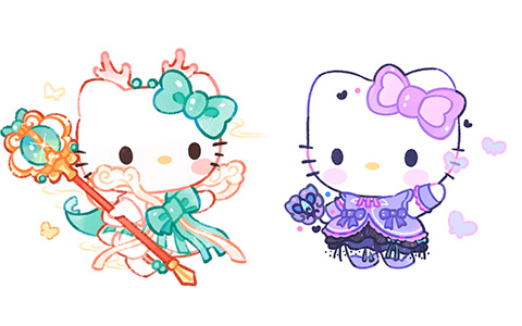 Hello Kitty cute fantasy art