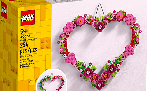 LEGO Heart Ornament Great Gift for Valentine's Day