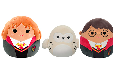 Squishmallows Harry Potter 10-Inch plushes Harry Potter, Ron Weasley, Hermione Granger and Hedwig