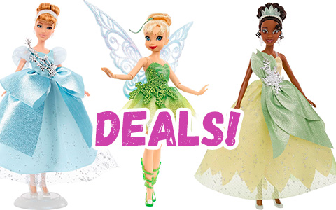 Good deals on Mattel's Disney Collector dolls Tinker Bell, Cinderella and Tiana