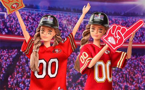 Barbie NFL Super Bowl dolls: Kansas City Chiefs and San Francisco 49ers