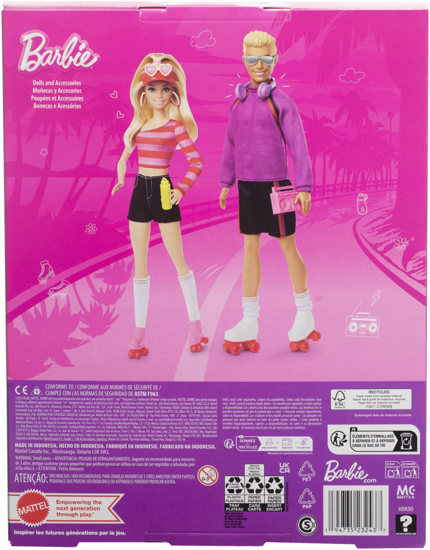 Barbie Fashionistas 65th anniversary 2 pack - new roller skating Barbie and Ken dolls