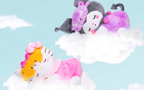 Hello Kitty and Kuromi 18-inch Sleeping Plushes