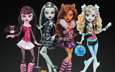 Monster High Creeproduction wave 1 dolls 2024: Draculaura, Clawdeen Wolf, Lagoona Blue and Frankie Stein