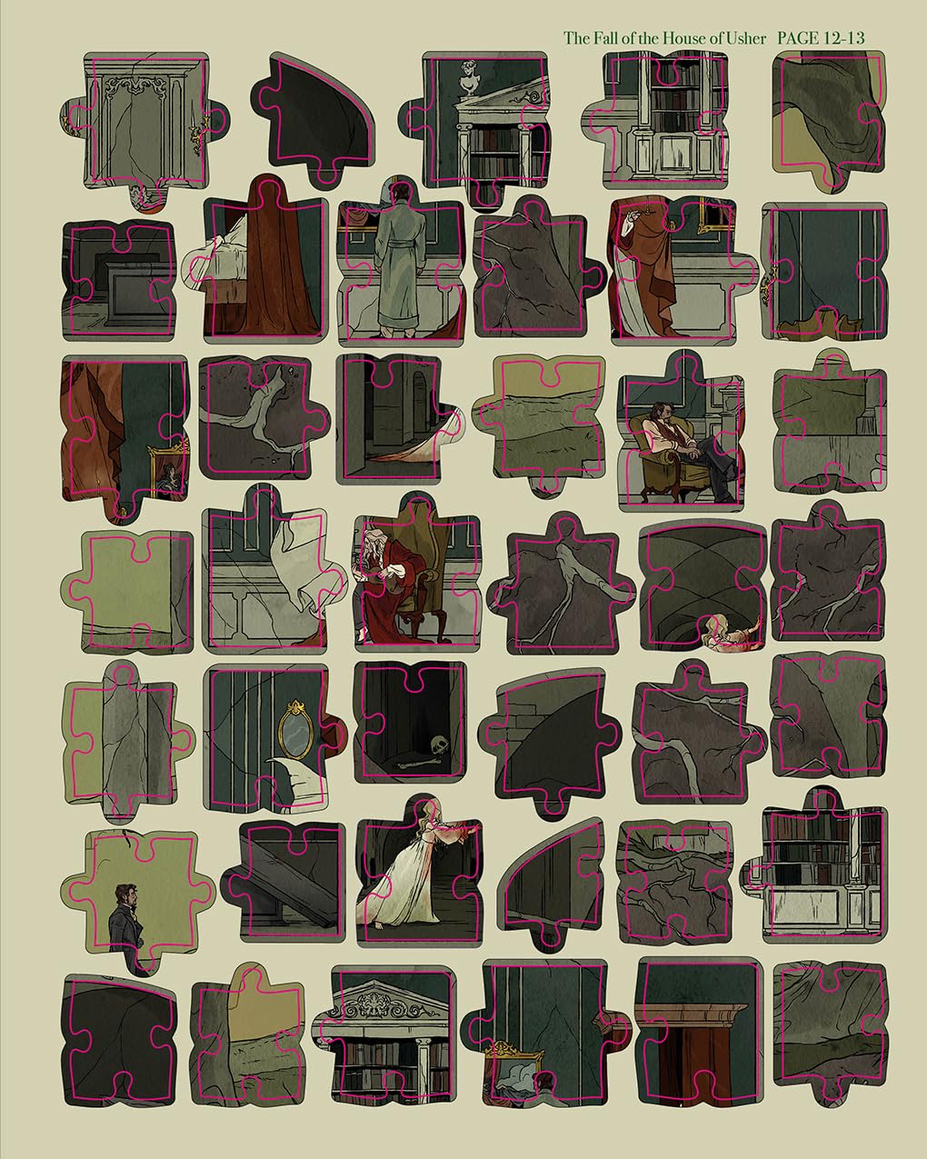 Sticker Jigsaw The Edgar Allan Poe Collection book with illustrations