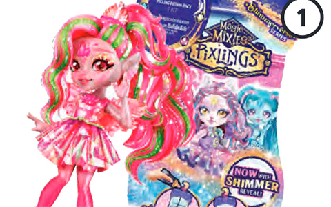 Magic Mixies Pixlings Shimmerverse Series dolls Phoenix, Starla, Marena and Faye