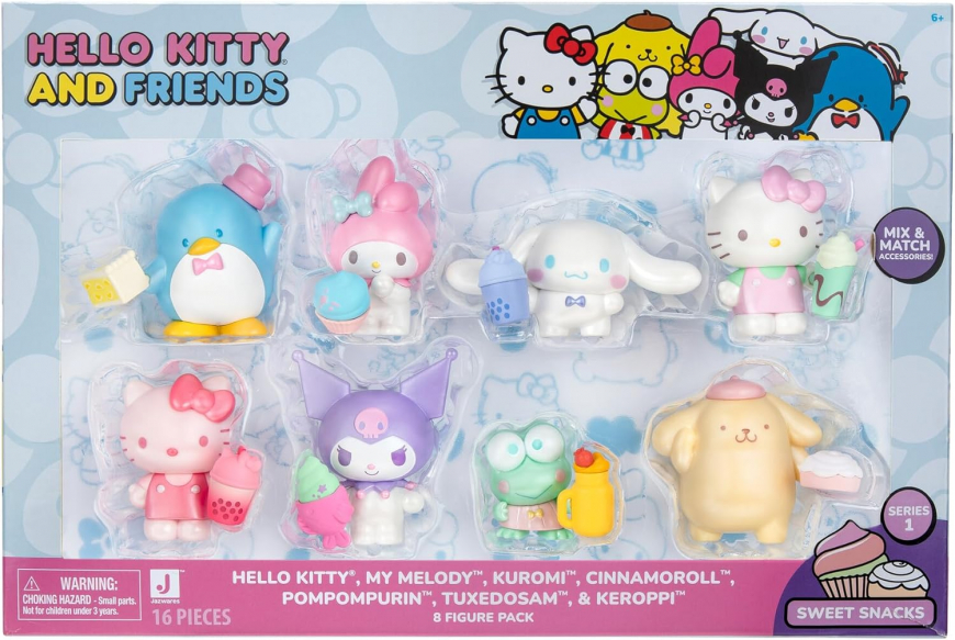 Hello Kitty and Friends Sweet Snacks 8-Pack with Mix and Match Sweet Accessories