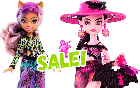 Monster High Scare-adice Island dolls - Draculaura, Clawdeen Wolf, Frankie Stein, Lagoona Blue and Heath Burns