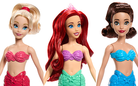 Mattel Disney Princess Ariel & Sisters Aquata and Arista Fashion Dolls 3-pack