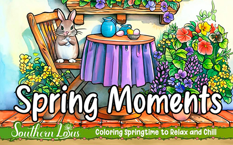 Spring Moments: Coloring Book With Relaxing Drawings of Cute Animals, Beautiful Flowers, and More