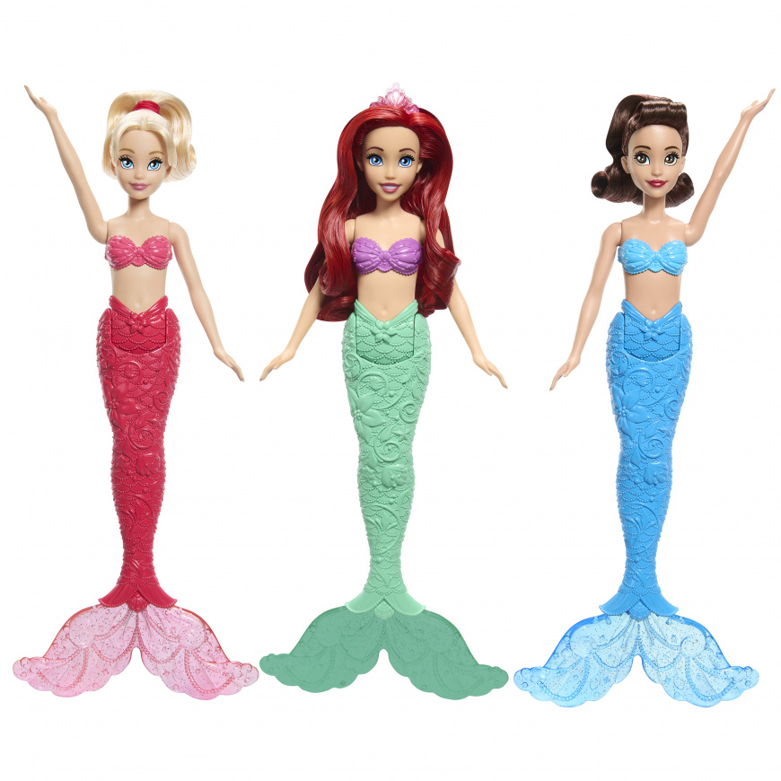 Mattel Disney Princess Ariel & Sisters Aquata and Arista Fashion Dolls 3-pack