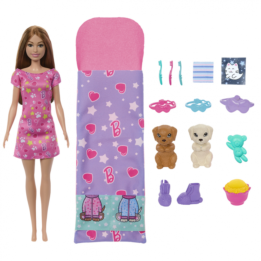 Barbie puppy slumber party playset with doll 2024