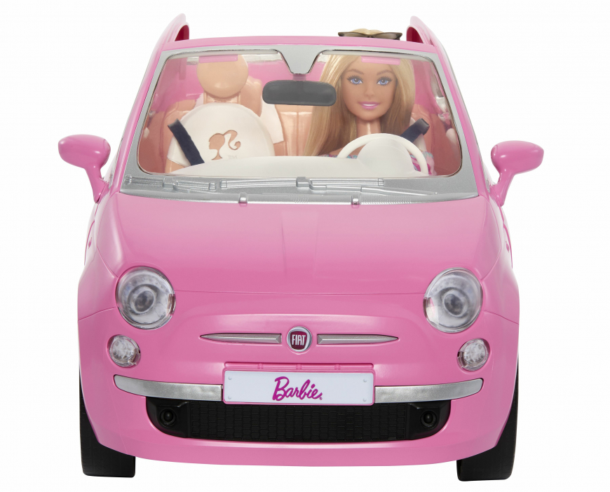 Barbie Doll and Vehicle pink Fiat 500 playset 2024