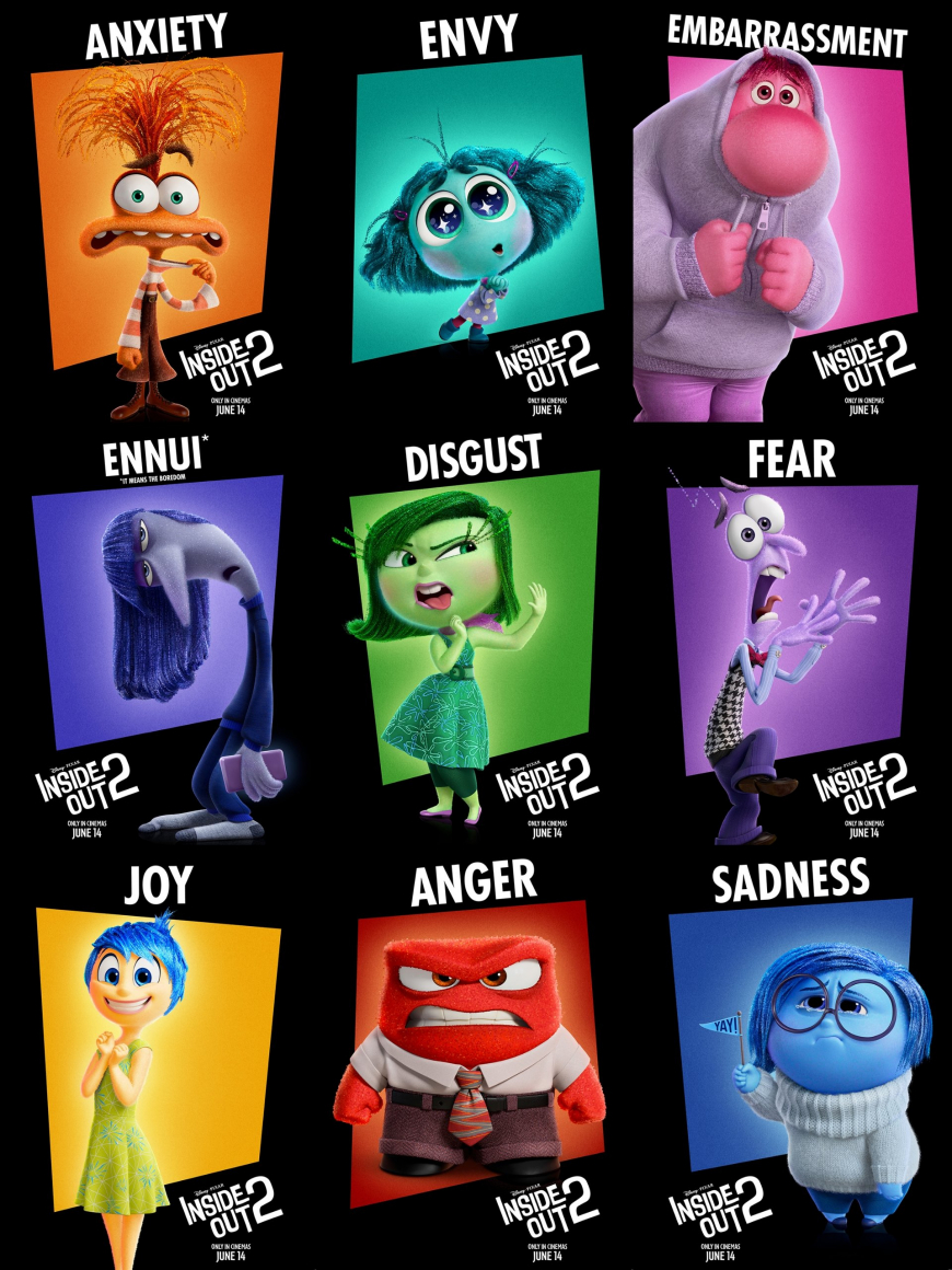 Inside Out 2 character posters