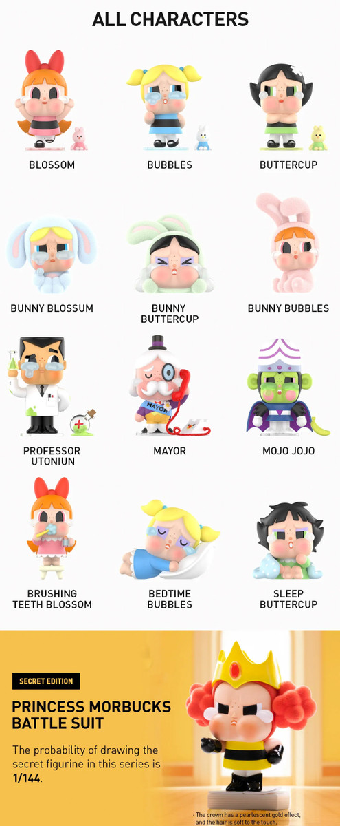 POP MART Crybaby x Powerpuff Girls Series Blind Box Figures