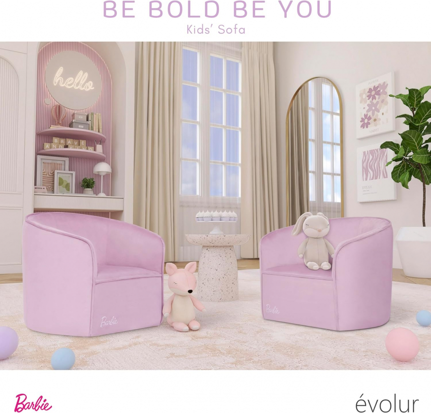 Barbie x Evolur Be Bold Be You Kid's Sofa