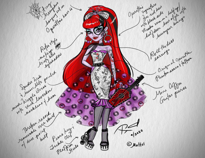 Monster High Outta Fright Operetta doll concept art