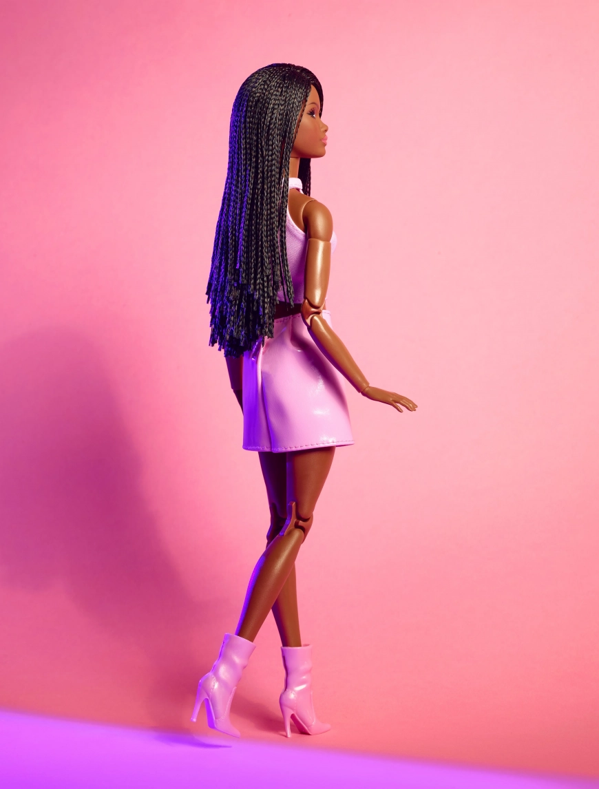 Barbie Looks  №21 doll Braids with pink skirt, Ankle Boots HRM13 wave 4