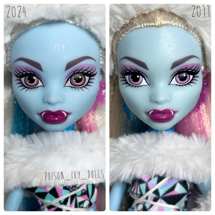 Comparison of base Reproduction Abbey Bominable doll with doll from the very first wave