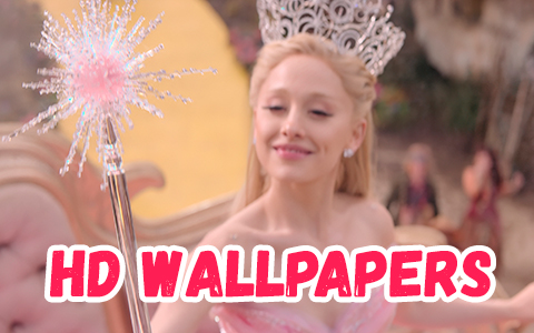HD wallpapers Wicked movie 2024 with Ariana Grande as Glinda and Cynthia Erivo as Elphaba