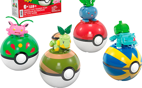 Mega Pokemon Action Figure Building Toys Grass-Type Trainer Team