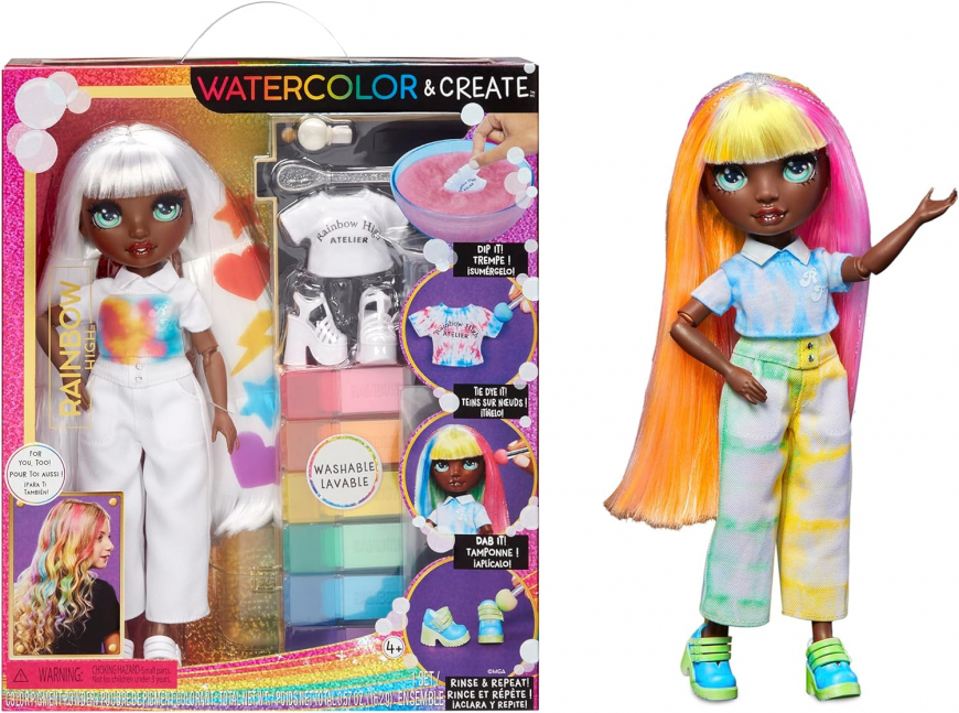 Rainbow High WaterColor and Create doll green eyes