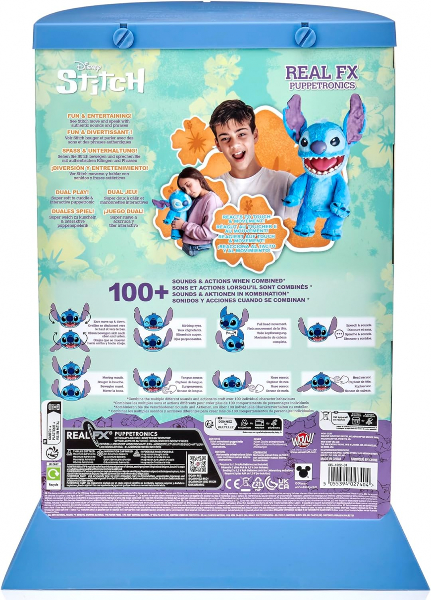 Real FX Disney Stitch Puppet - 18" Animatronic Plush