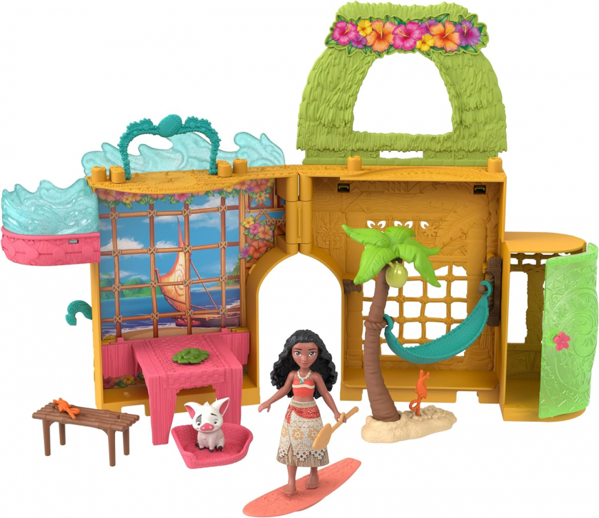 Mattel Disney Princess Moana's Island home playset with mini doll