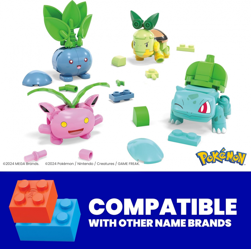Mega Pokemon Action Figure Building Toys, Grass-Type Trainer Team