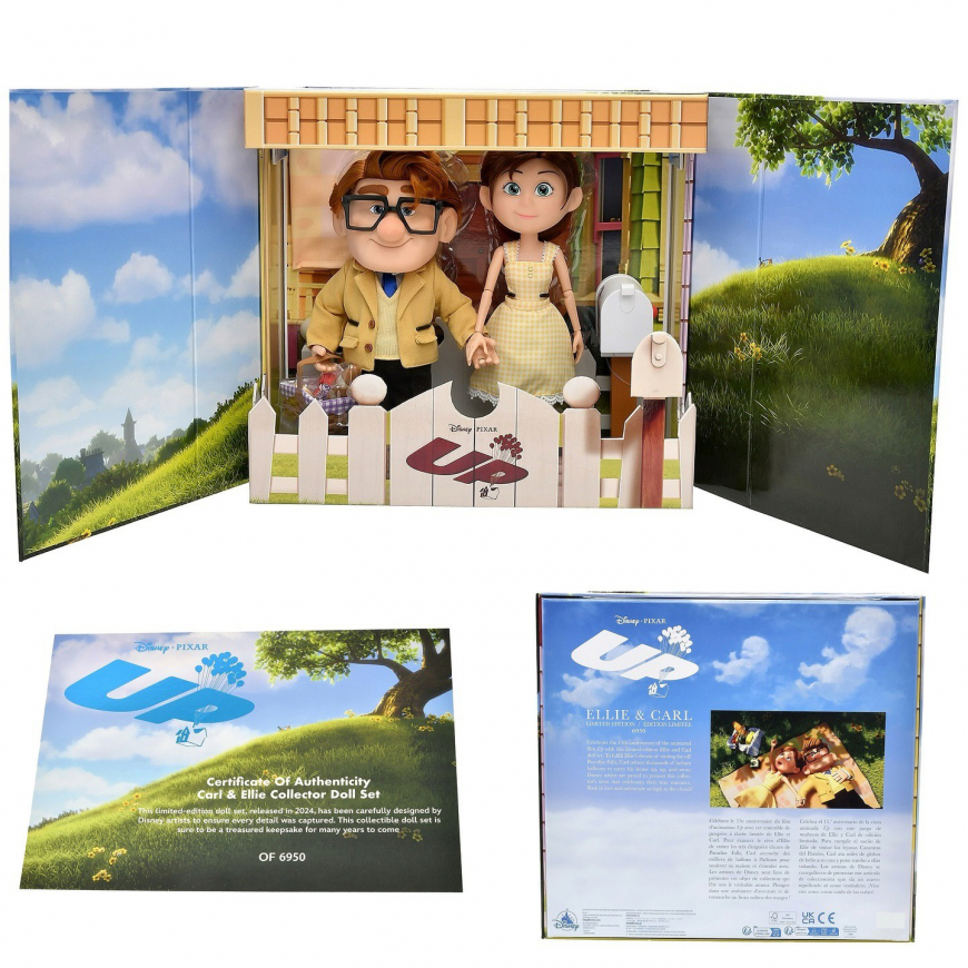 Disney Store Pixar Up Carl and Ellie Limited edition Dolls 2-pack