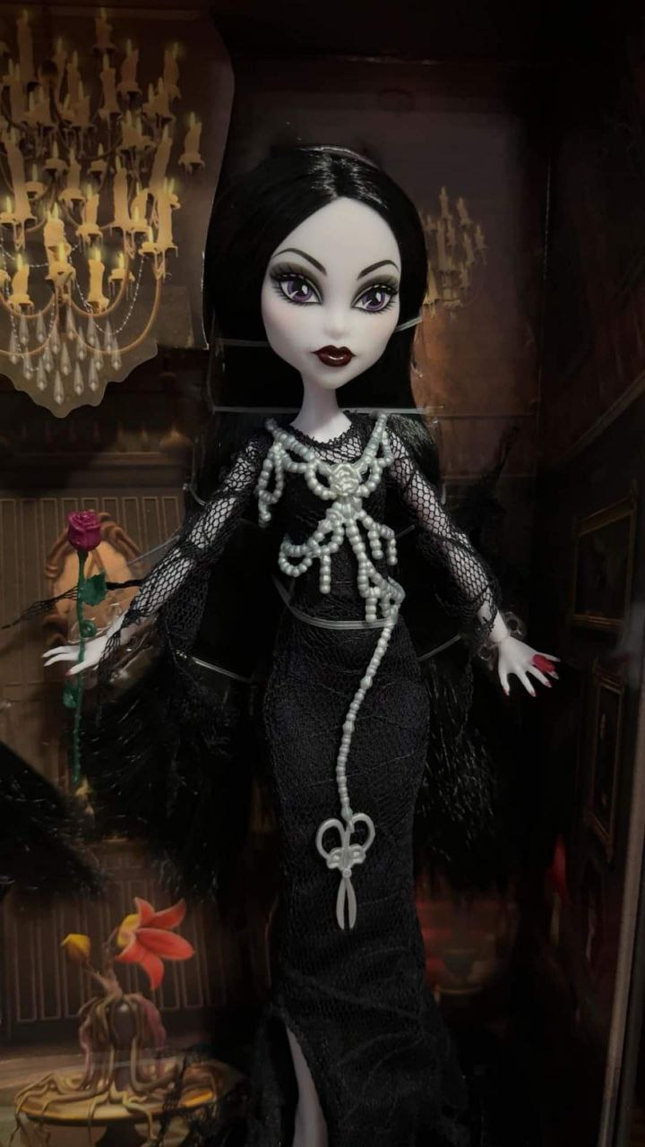 Monster High Skullector Addams Family 2-pack dolls Wednesday and Morticia Addams in real life photos