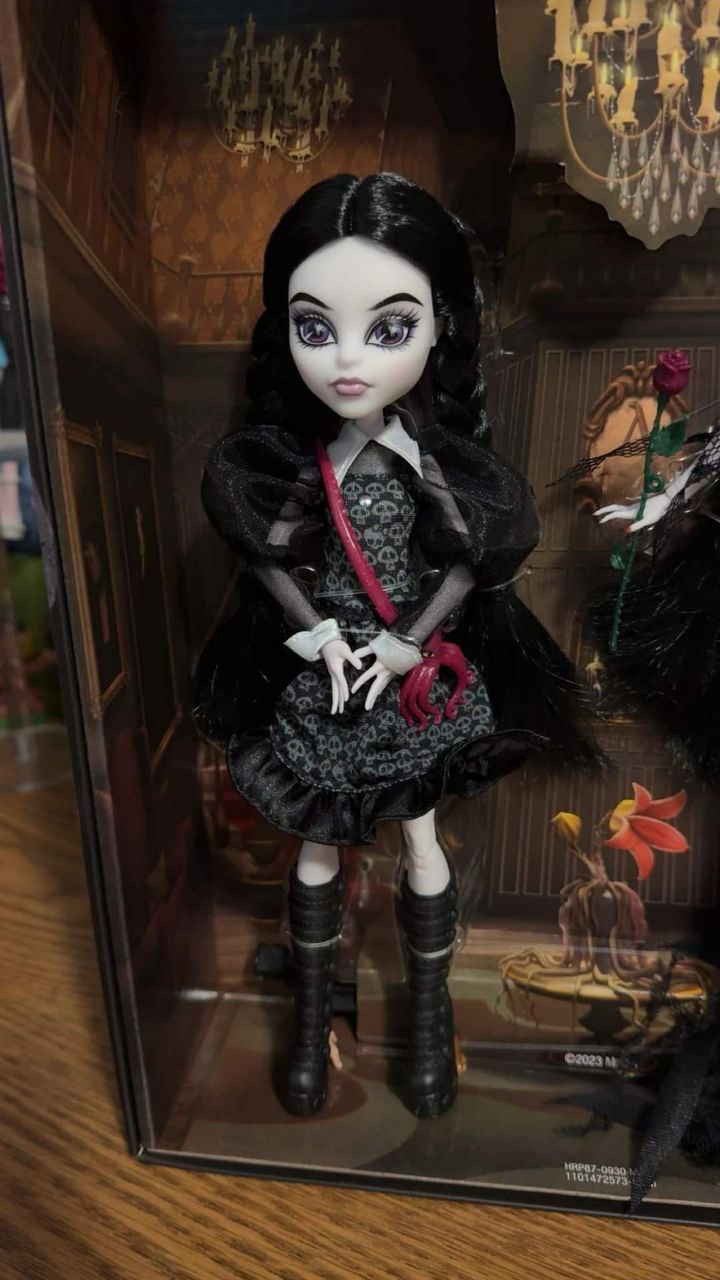 Monster High Skullector Addams Family 2-pack dolls Wednesday and Morticia Addams in real life photos