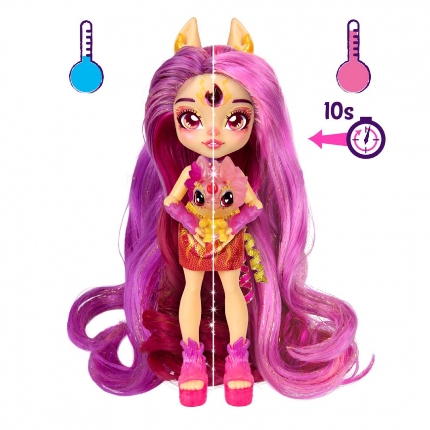 Magic Mixies Pixlings Galaxy Hair Fiery Firensa doll