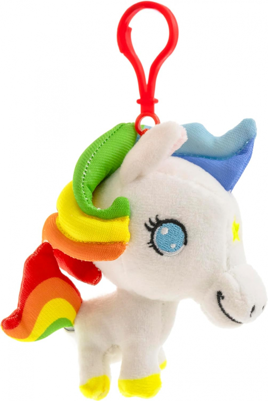 Rainbow Brite 4-Pack Set with Rainbow Brite, Twink, Starlite & Puppy Brite 4-inch Plush Backpack Clips