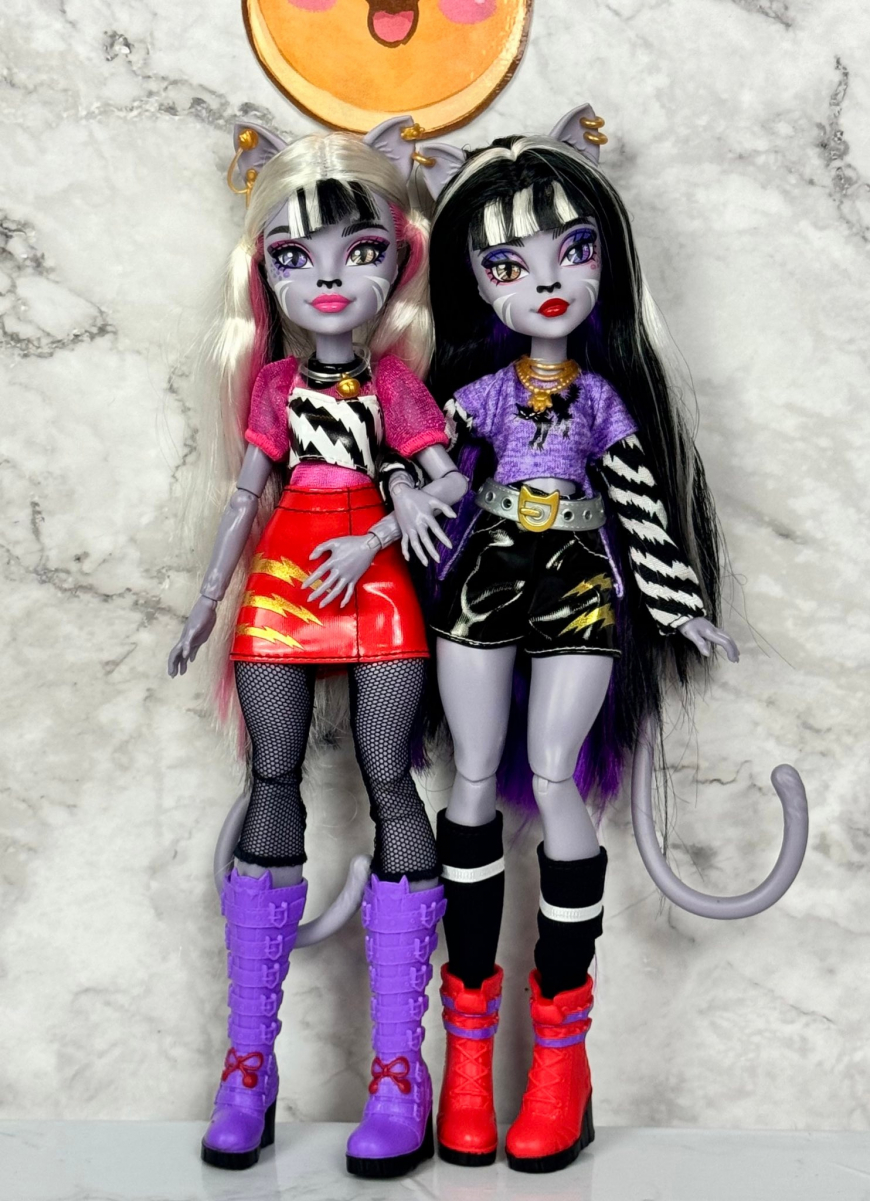 Monster High Hissfits 3 pack dolls set with Purrsephone, Meowlody and Toralei