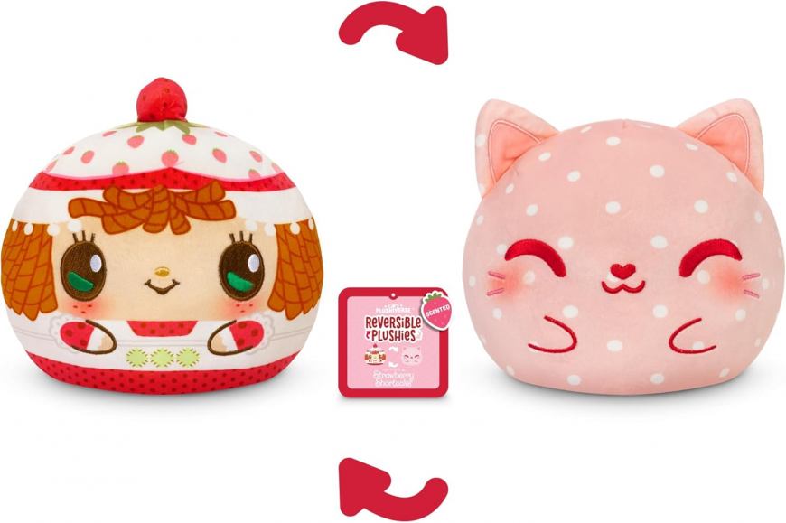 Teeturtle Strawberry Shortcake scented Reversible Plushe - Strawberry Shortcake and Custard