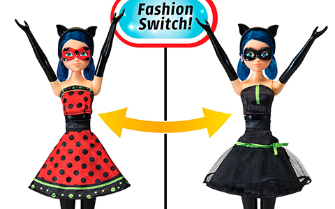 Miraculous Ladybug Lady Noir & Bug Noir Hero Switch Ladybug doll