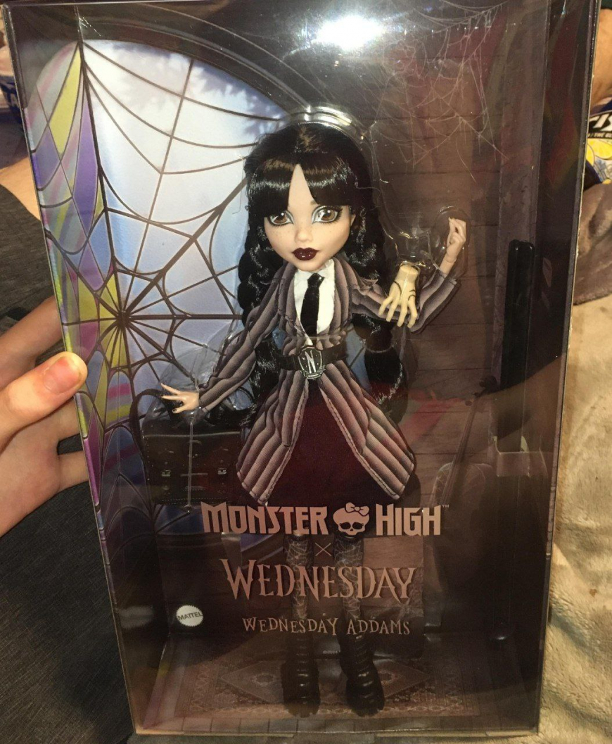 More inn real life photo of Wednesday Monster High doll
