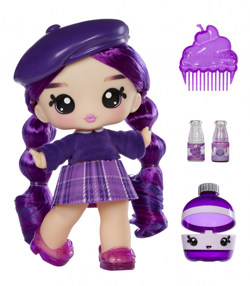 Yummiland Large Doll + Lipgloss Pet- Greta Grape