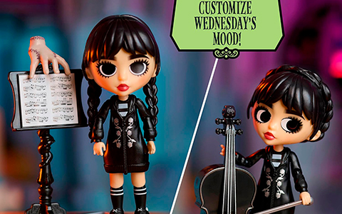 Wednesday Deluxe 6-inch figure with 2 interchangeable face and hair plates from Just Play