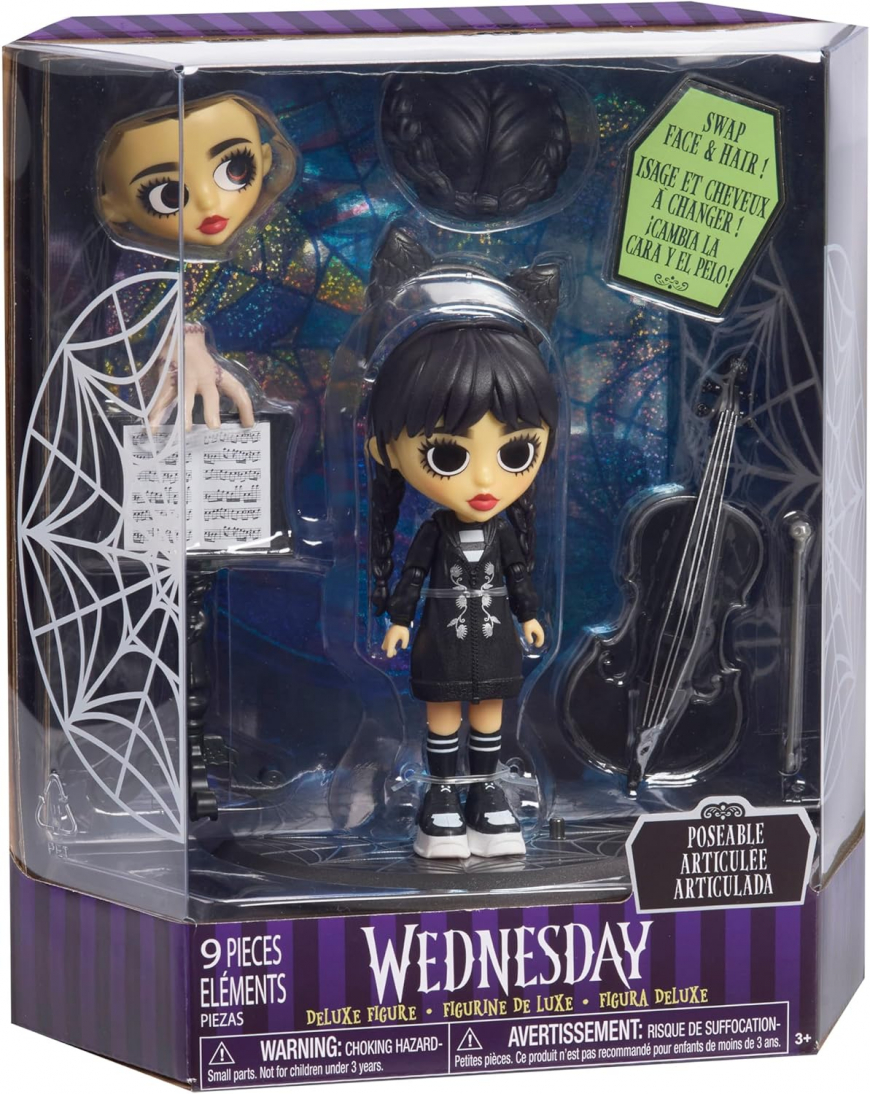 Wednesday Deluxe 6-inch figure with 2 interchangeable face and hair plates from Just Play