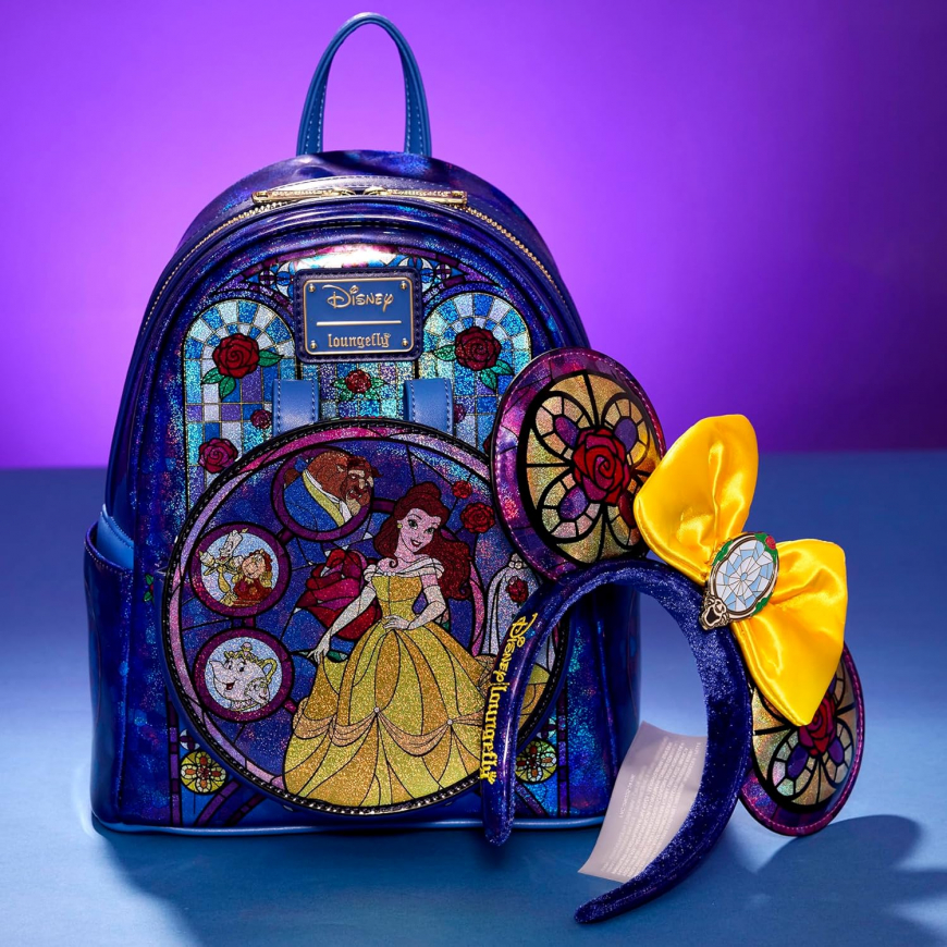 Loungefly Disney Princess Stained Glass Belle Mini-Backpack