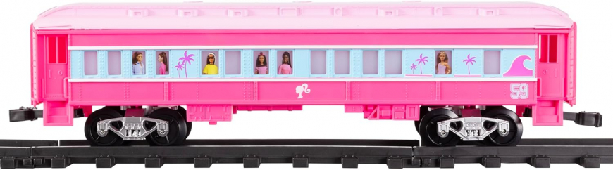 Lionel Mattel Barbie Battery O Gauge Toy Train Set with Remote and Water-Vapor Smoke Effects