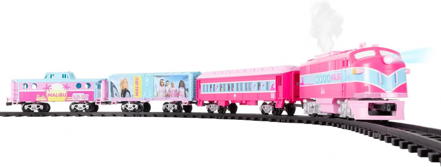 Lionel Mattel Barbie Battery O Gauge Toy Train Set with Remote and Water-Vapor Smoke Effects