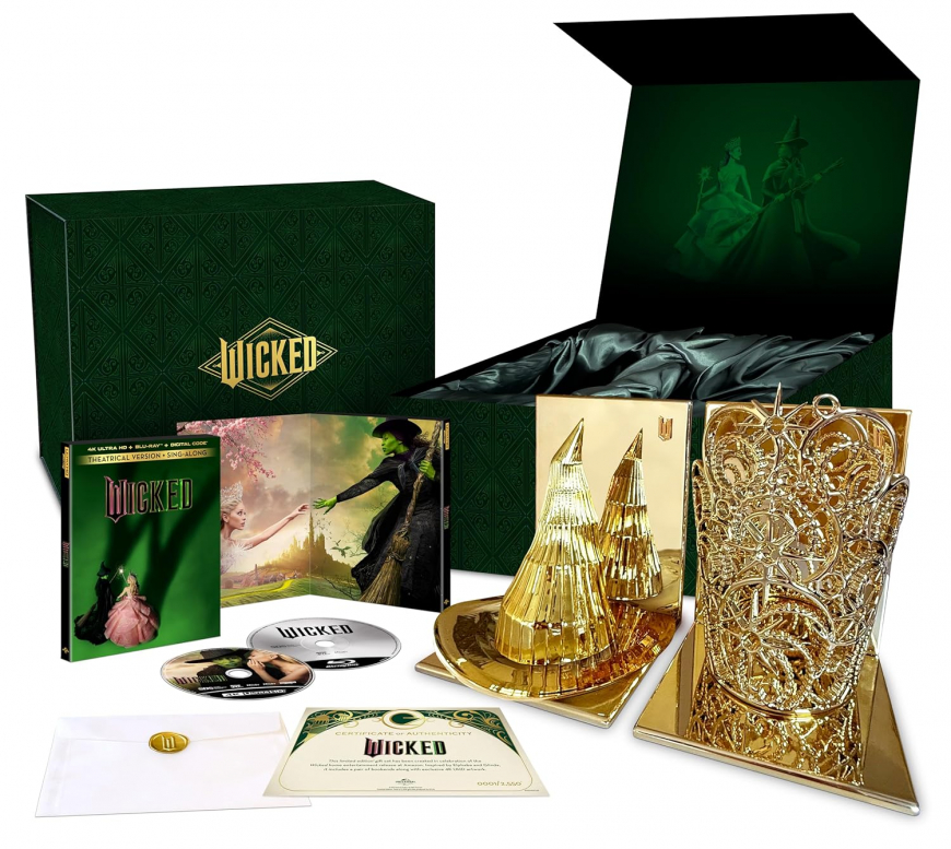 Wicked movie Exclusive Limited-Edition Giftset with Gold Tone Metal Bookends