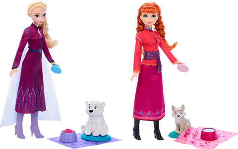 Disney Frozen Elsa and Baby Bear Set with Disney Frozen Anna and Baby Fox Set